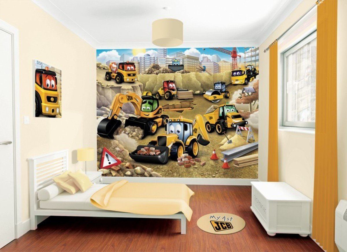 3d My First Jcb Wall Mural Banaby Co Uk