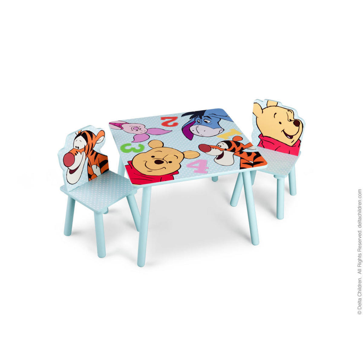 Wooden winnie the pooh table and chair set